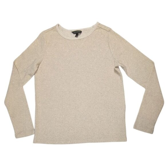 Banana Republic Factory Top Gold Holiday Metallic Long Sleeve Knit Women S - Picture 1 of 8